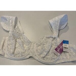 Dominique Women's Padded Shoulder Bra White Size‎  46 B  NWT